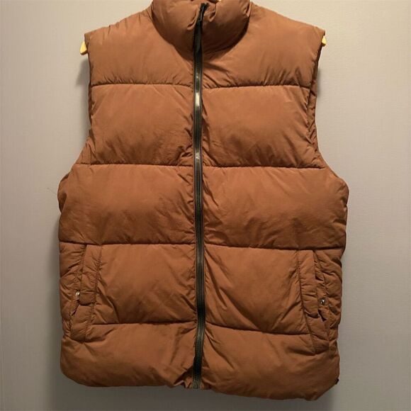 Cotton On Men's Brown Puffer Vest M Water-Repellent Winter Jacket - Picture 1 of 7